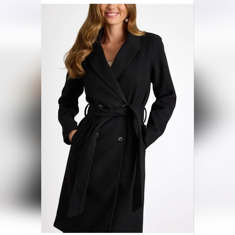 Lulus Cantrell Black Double-Breasted Faux Fur Coat - Picture 4 of 5